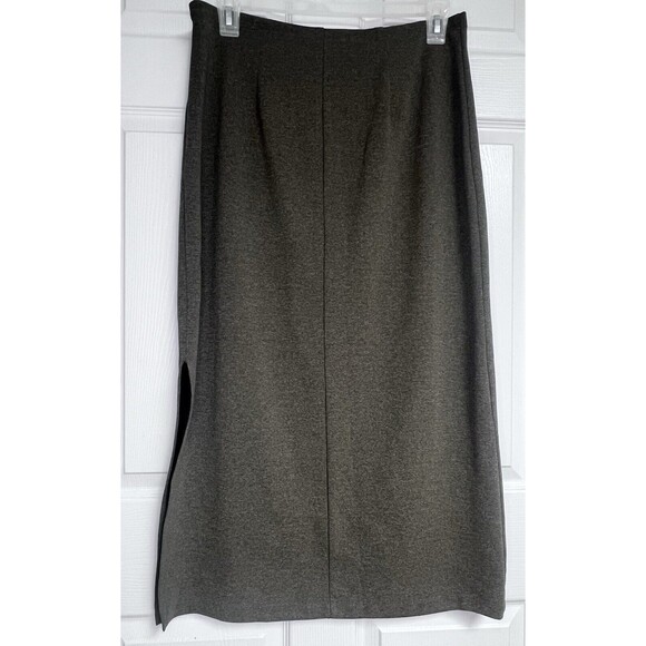 Y2K Bratz We Too Sportswear Taupe Green Maxi Skirt Side Slits Size L Large - Picture 2 of 7